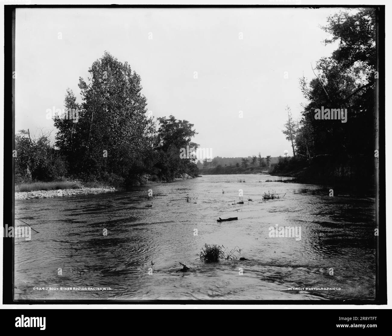 Rapides de la rivière racine, racine, Wisconsin, entre 1880 et 1899. Banque D'Images