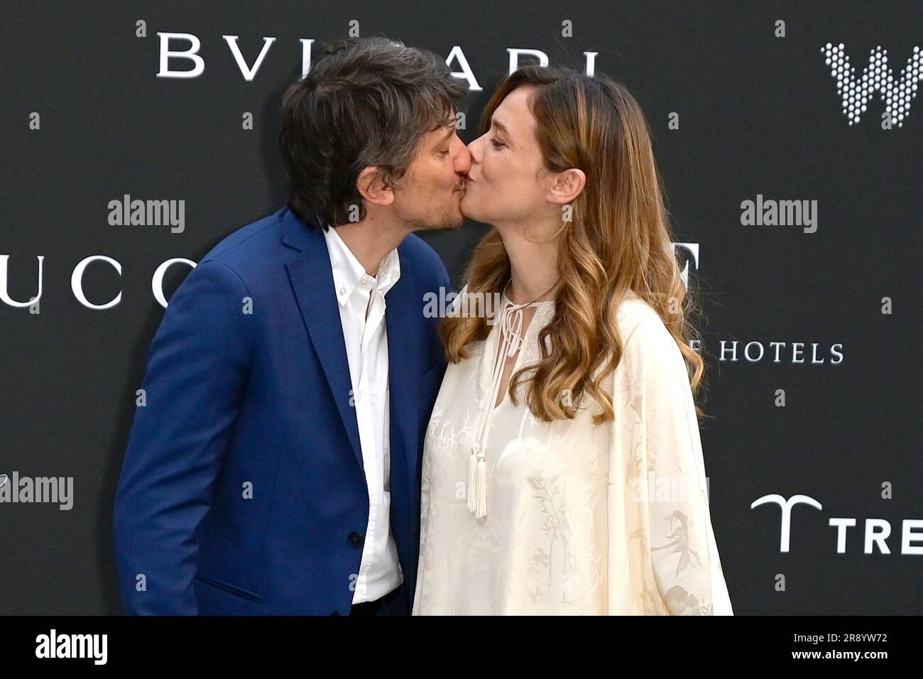 Valeria Bilello mit Partner Tommaso Labate beim Anlaids dîner de charité à den Diokletiansthermen. ROM, 22.06.2023 Banque D'Images
