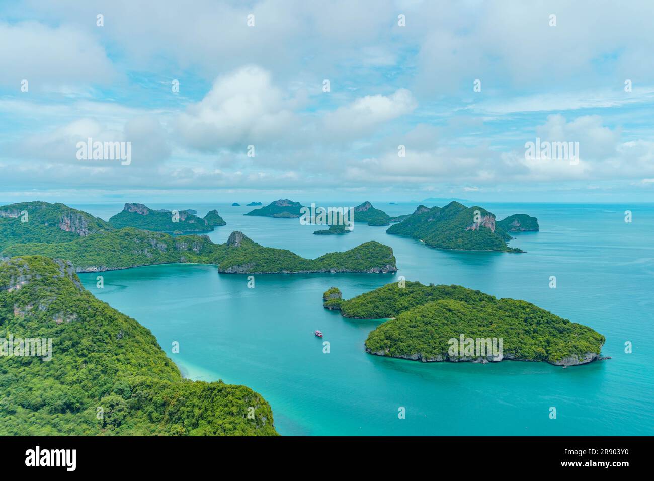Vues panoramiques sur le parc marin national d'Ang Thong, Thaïlande Banque D'Images