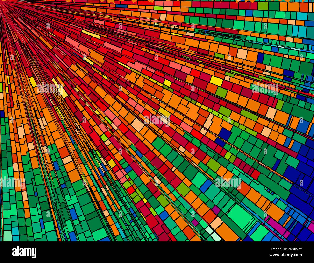 Mosaïque rayons arrière-plan en couleurs, illustration vectorielle Banque D'Images