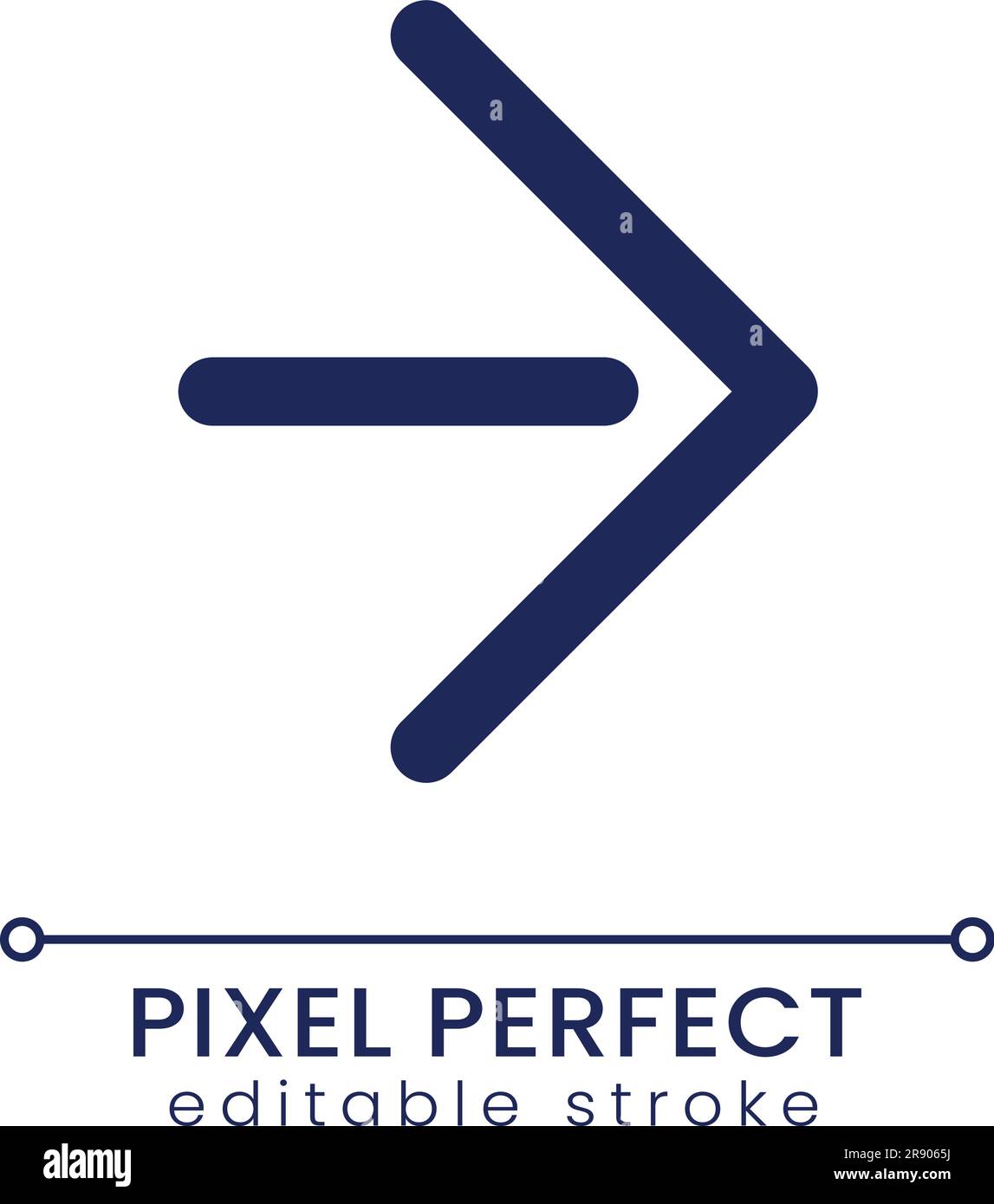 Déplacer vers l'avant pixel Perfect Linear icône de l'interface utilisateur Illustration de Vecteur