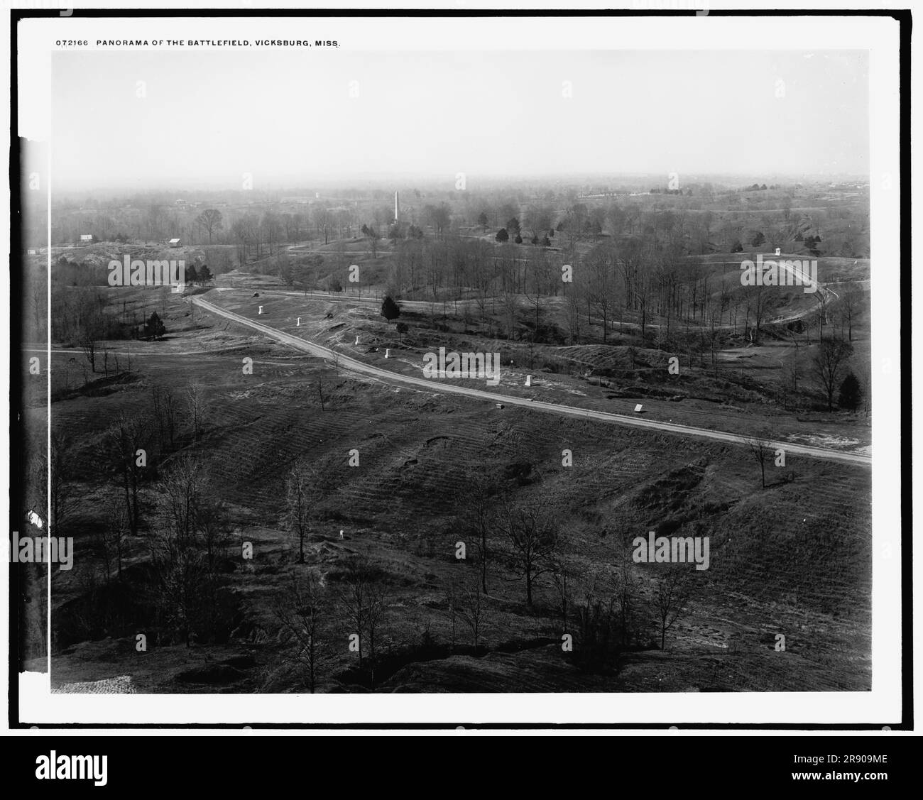 Panorama du champ de bataille, Vicksburg, Mat., entre 1910 et 1920. Site de la bataille de Vicksburg, Guerre civile américaine. La région a par la suite été désignée parc militaire national de Vicksburg. Banque D'Images