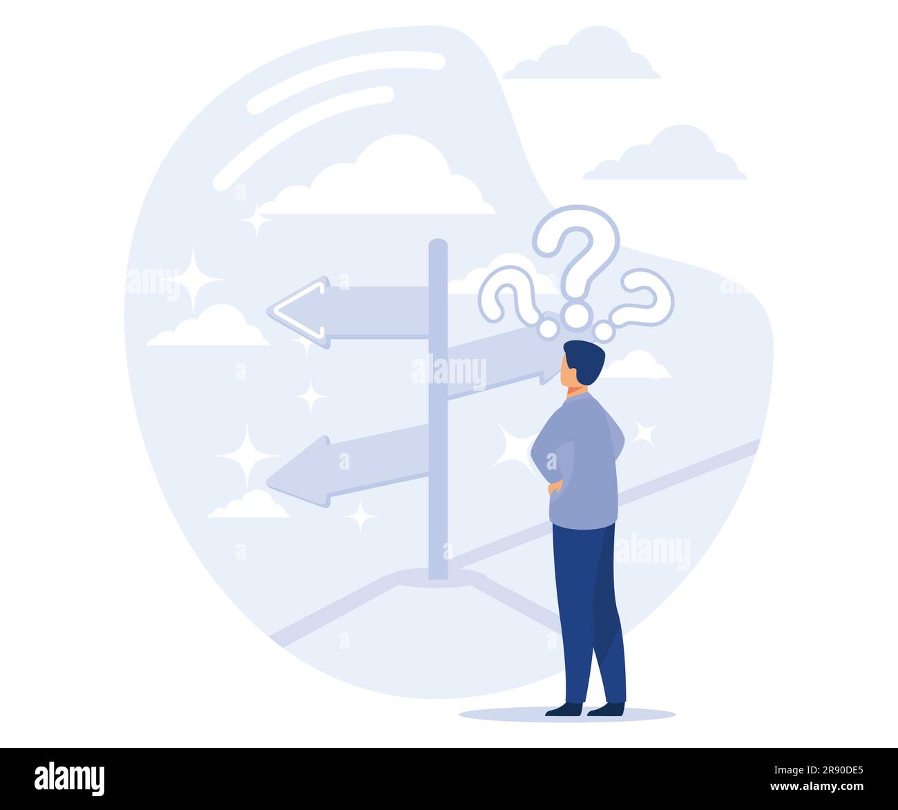 Concept d'état mental, concentration sur le succès, confusion, dissonance cognitive, objectif d'entreprise, gêne mentale, absence, prise de décision, vecteur m plat Illustration de Vecteur