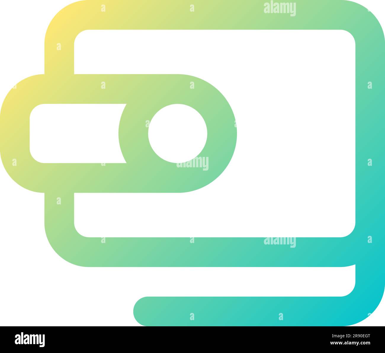 Icône de l'interface utilisateur linéaire à gradient parfait de pixel de portefeuille Illustration de Vecteur