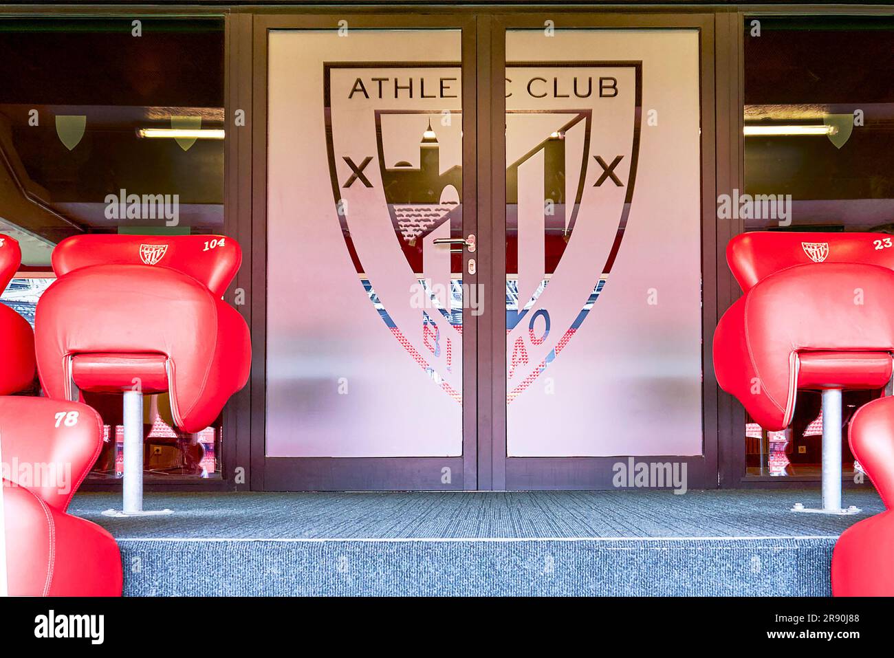 VIP Tribunes à l'arène San Mames - le terrain d'accueil officiel du FC Athletic Bilbao, Espagne Banque D'Images