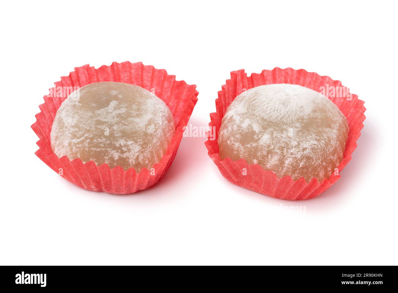 Paire de Mochi japonais isolés sur fond blanc Banque D'Images