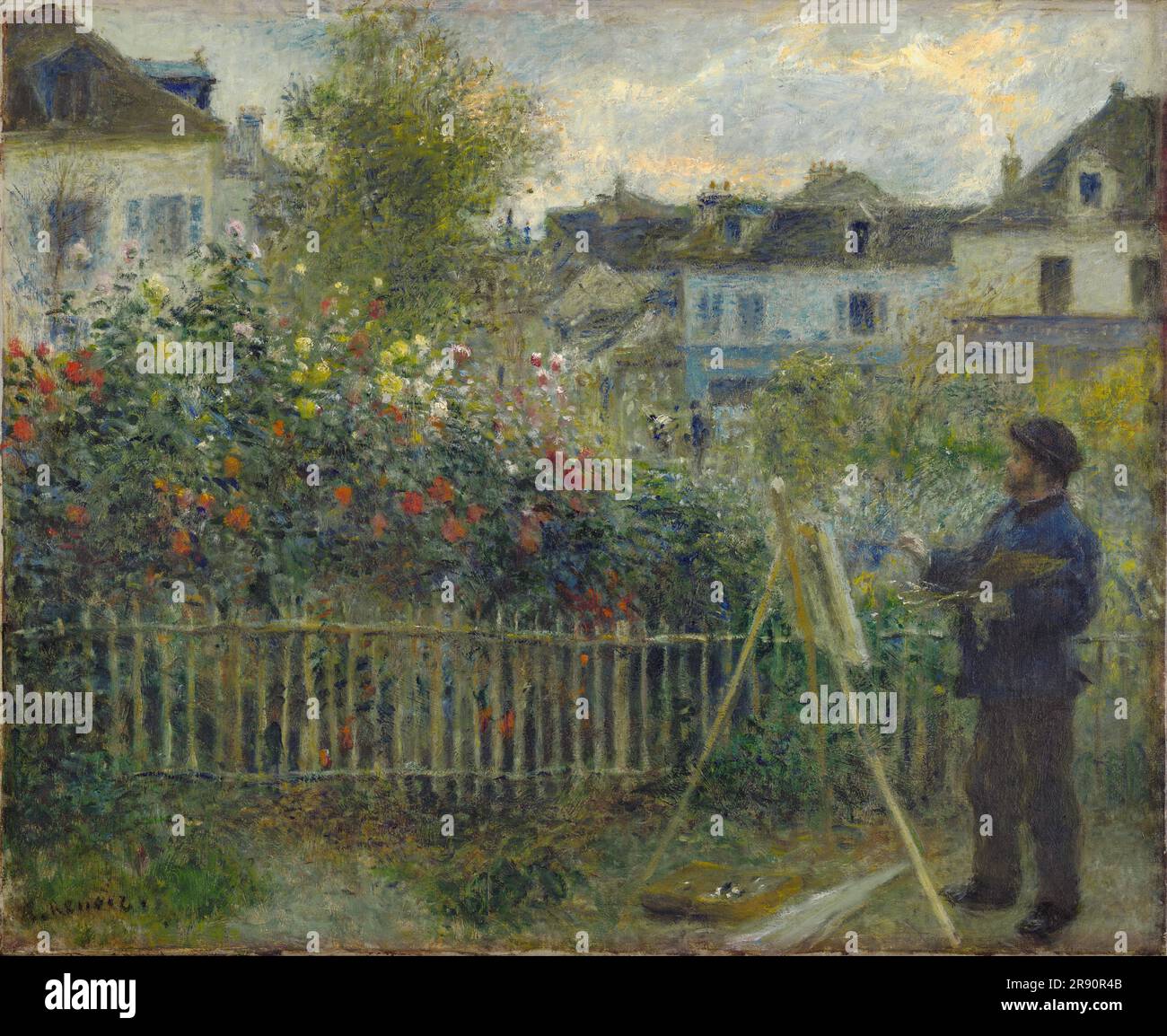 Claude Monet peinture dans son jardin à Argenteuil, 1873. Trouvé dans la collection de la Wadsworth Athenaeum, Hartford. Banque D'Images