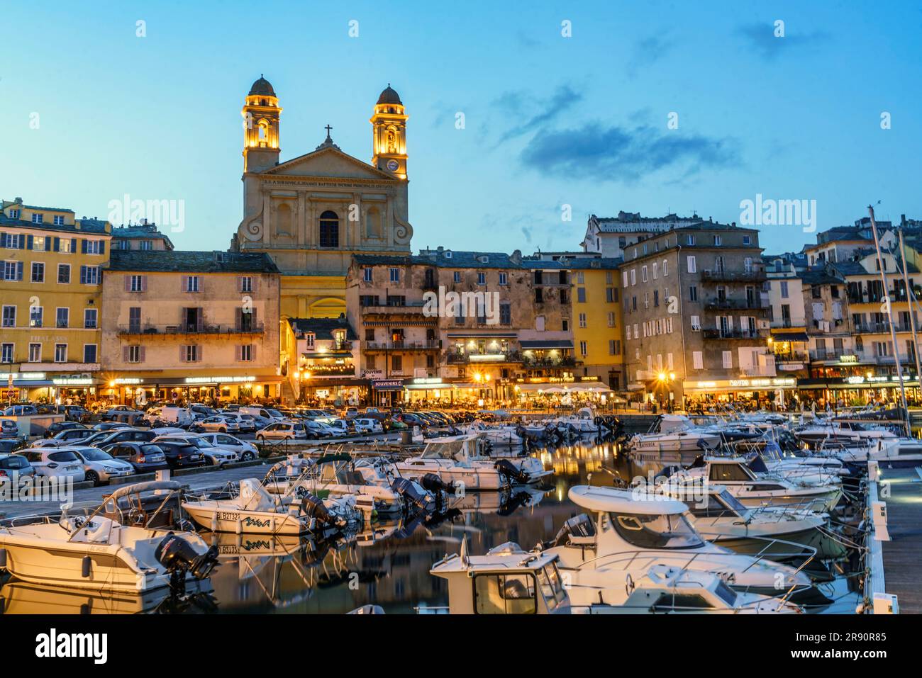 Bastia, Hafen, Blaue Stunde, Korsika, Frankreich, Europe Banque D'Images
