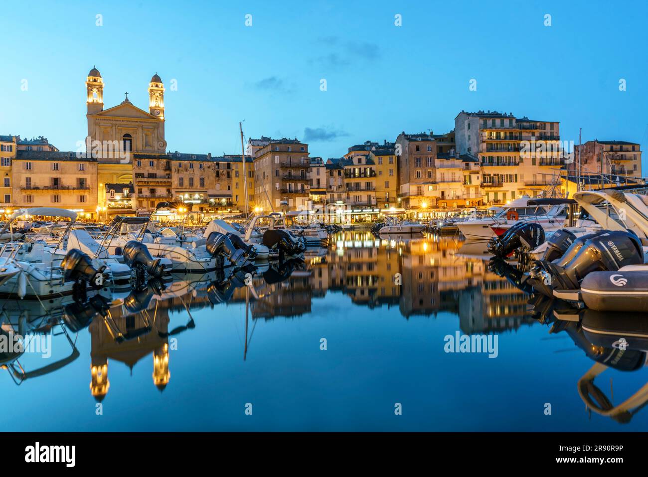 Bastia, Hafen, Blaue Stunde, Korsika, Frankreich, Europe Banque D'Images
