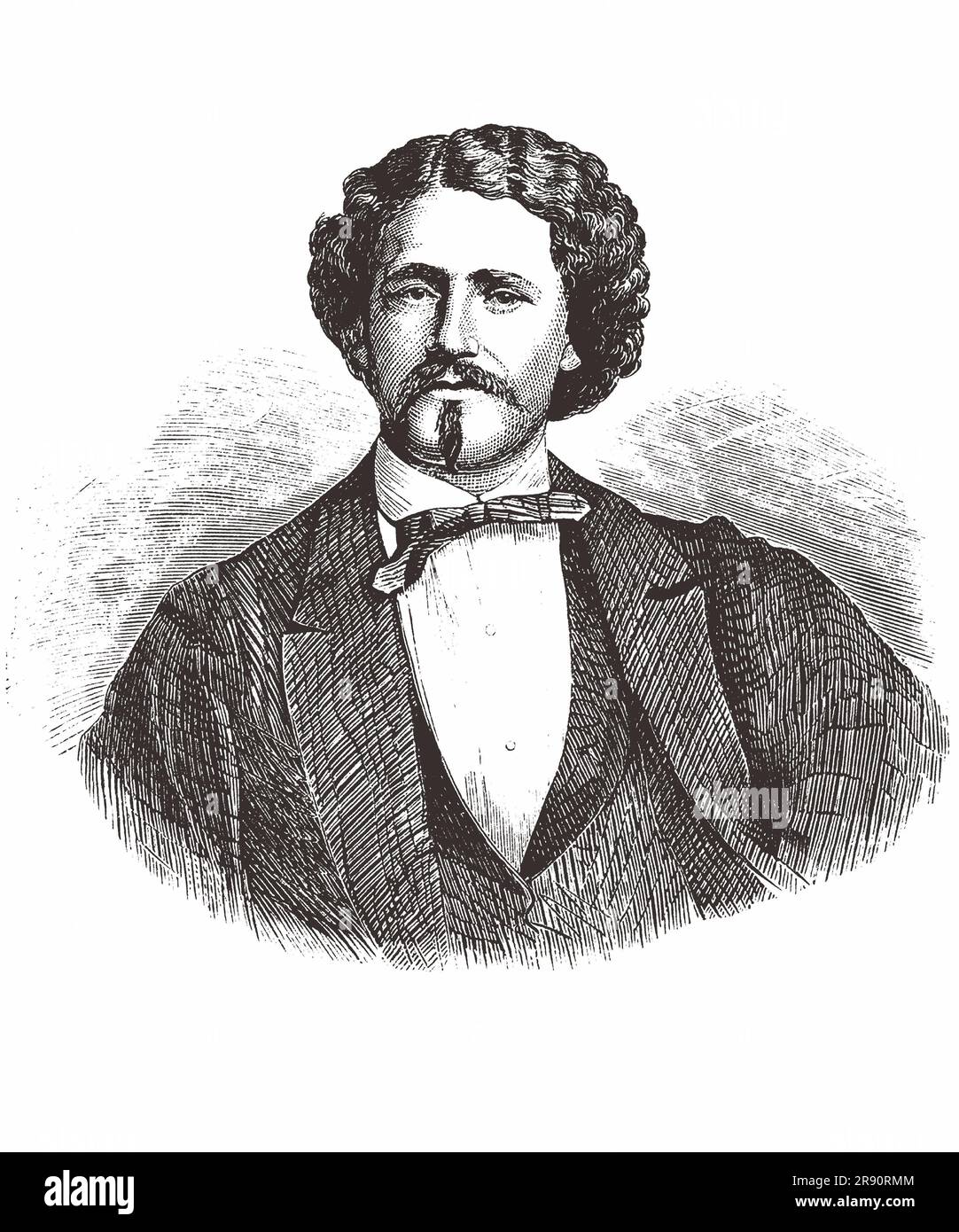 Portrait du compositeur Cesare Cutolo (1826-1867). Collection privée. Banque D'Images