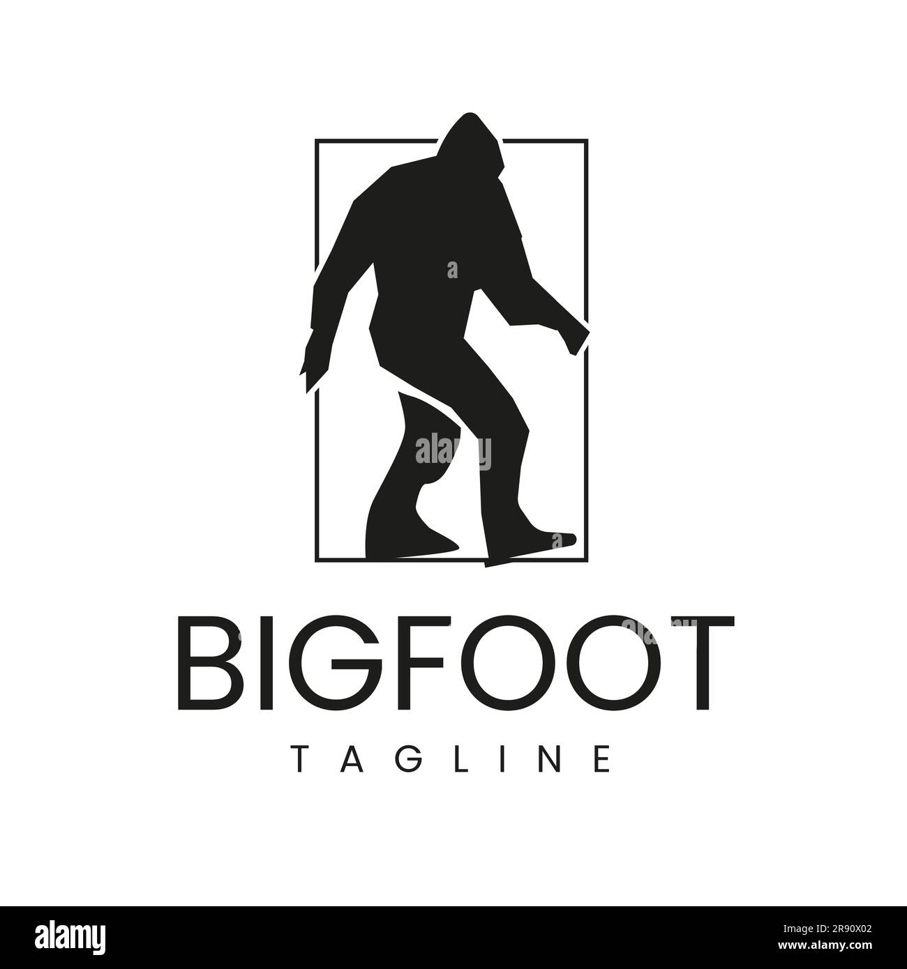 Bigfoot marche silhouette vecteur conception vintage rétro vecteur illustration Illustration de Vecteur
