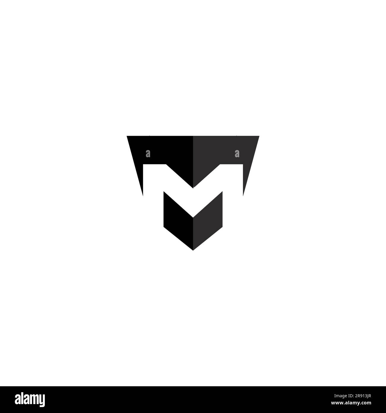 M logo fort symbole . Lettre M couleur noire Illustration de Vecteur