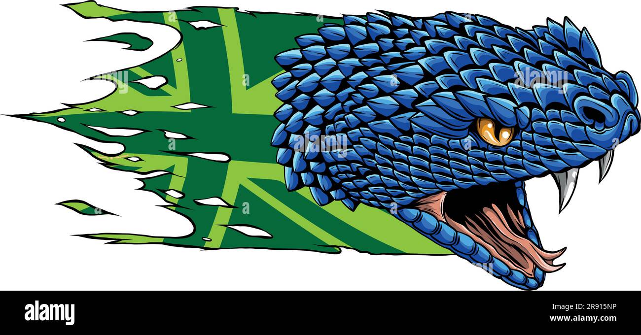 Illustration vectorielle de Head Snake avec drapeau du royaume-uni Illustration de Vecteur