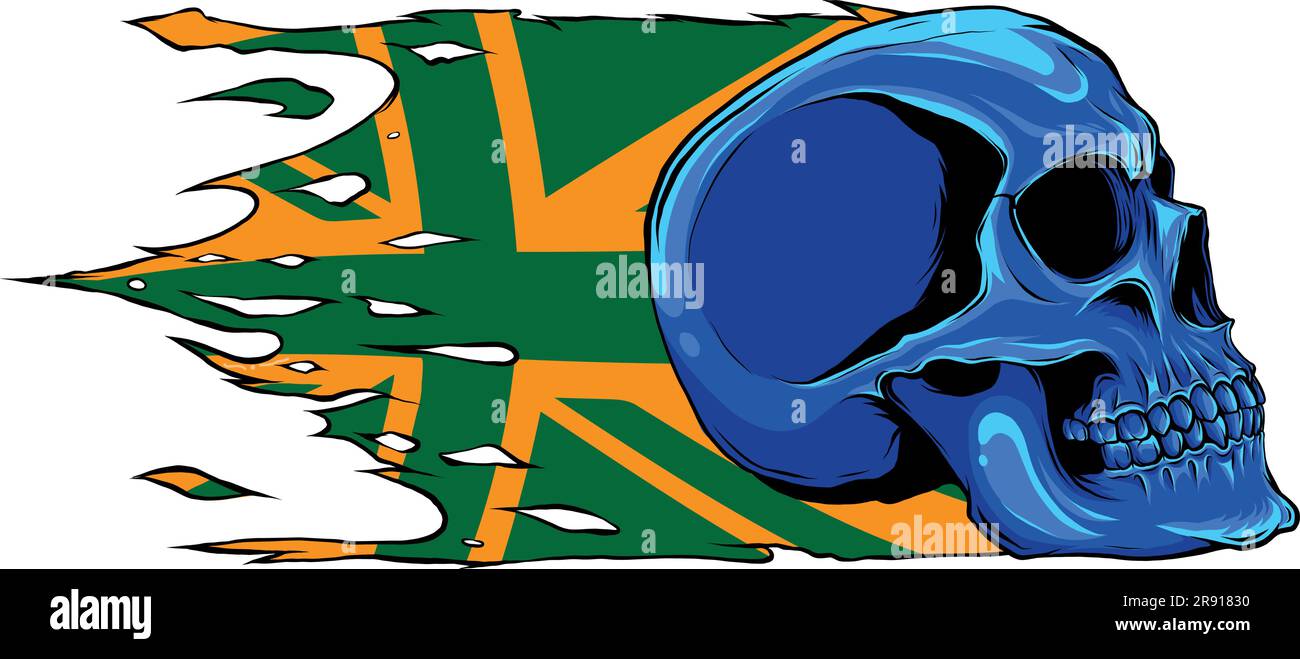 Illustration vectorielle du drapeau britannique avec crâne Illustration de Vecteur