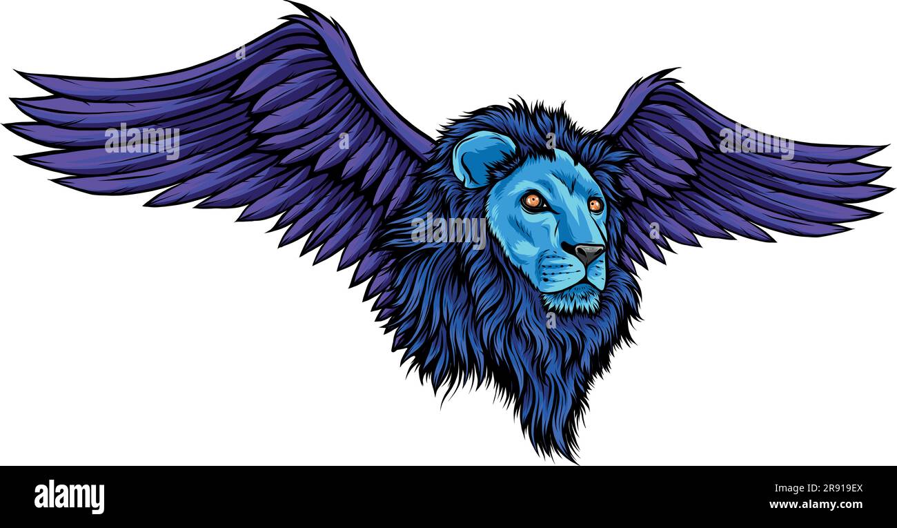 illustration vectorielle de la tête du lion sur fond blanc Illustration de Vecteur