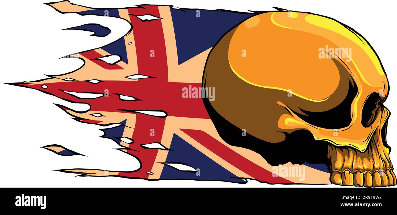 Illustration vectorielle du drapeau britannique avec crâne Illustration de Vecteur