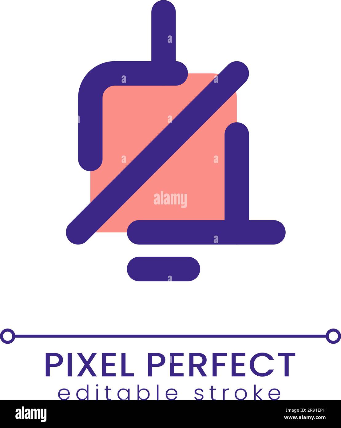 Désactiver le son de notification pixel Perfect RGB couleur icône de l'interface utilisateur Illustration de Vecteur