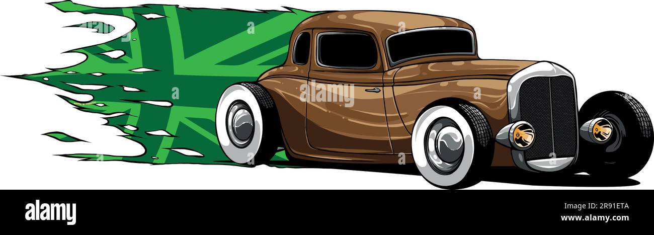 illustration vectorielle de la tige chaude avec drapeau du royaume-uni Illustration de Vecteur