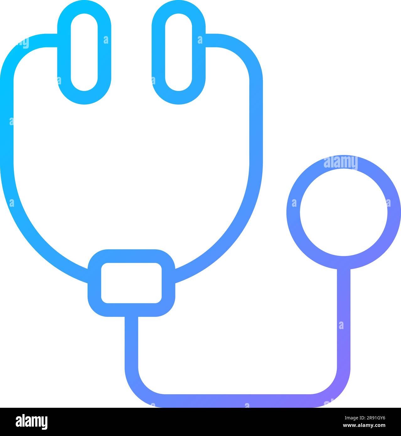 Stéthoscope pixel Perfect gradient linéaire vecteur icône Illustration de Vecteur