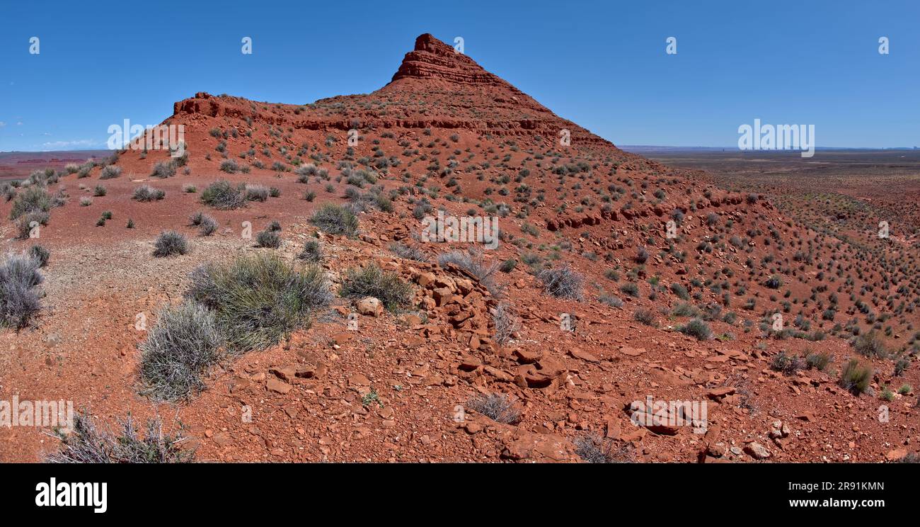 Les pentes de Bell Butte dans la vallée des dieux dans l'Utah. Situé au nord-ouest de Monument Valley et de la ville de Mexican Hat à la sortie des autoroutes 261 et US163. Banque D'Images