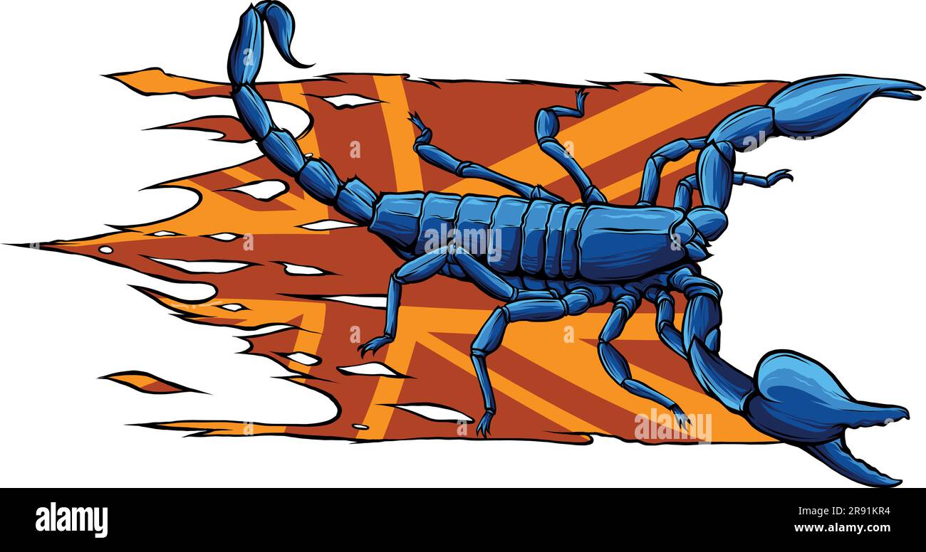 Illustration vectorielle de Scorpion avec drapeau du royaume-uni Illustration de Vecteur
