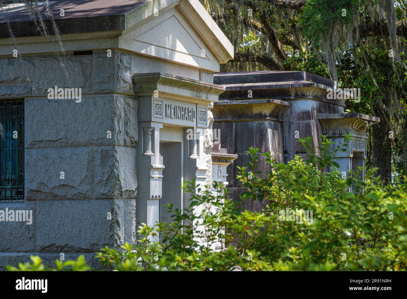 Cryptes au cimetière historique de Bonaventure à Savannah, Géorgie. (ÉTATS-UNIS) Banque D'Images