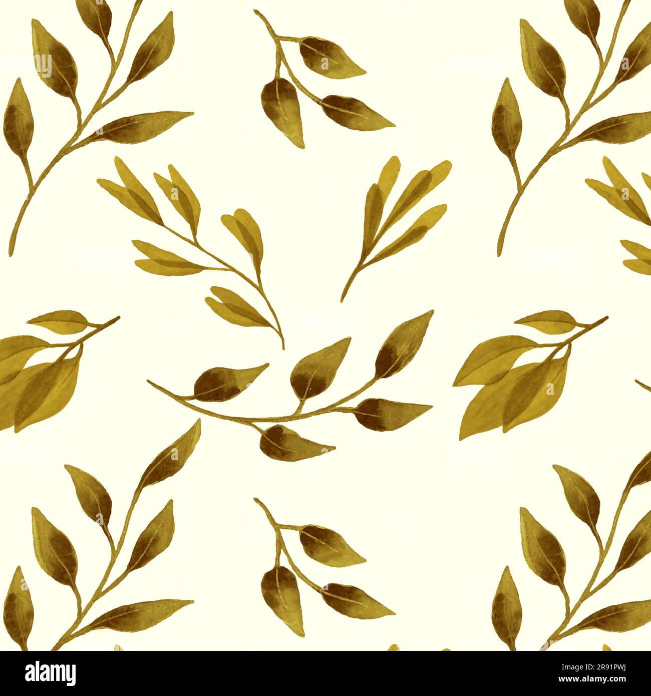 Feuille aquarelle dessinée à la main, motif simple, feuilles d'automne. Illustration vectorielle Illustration de Vecteur
