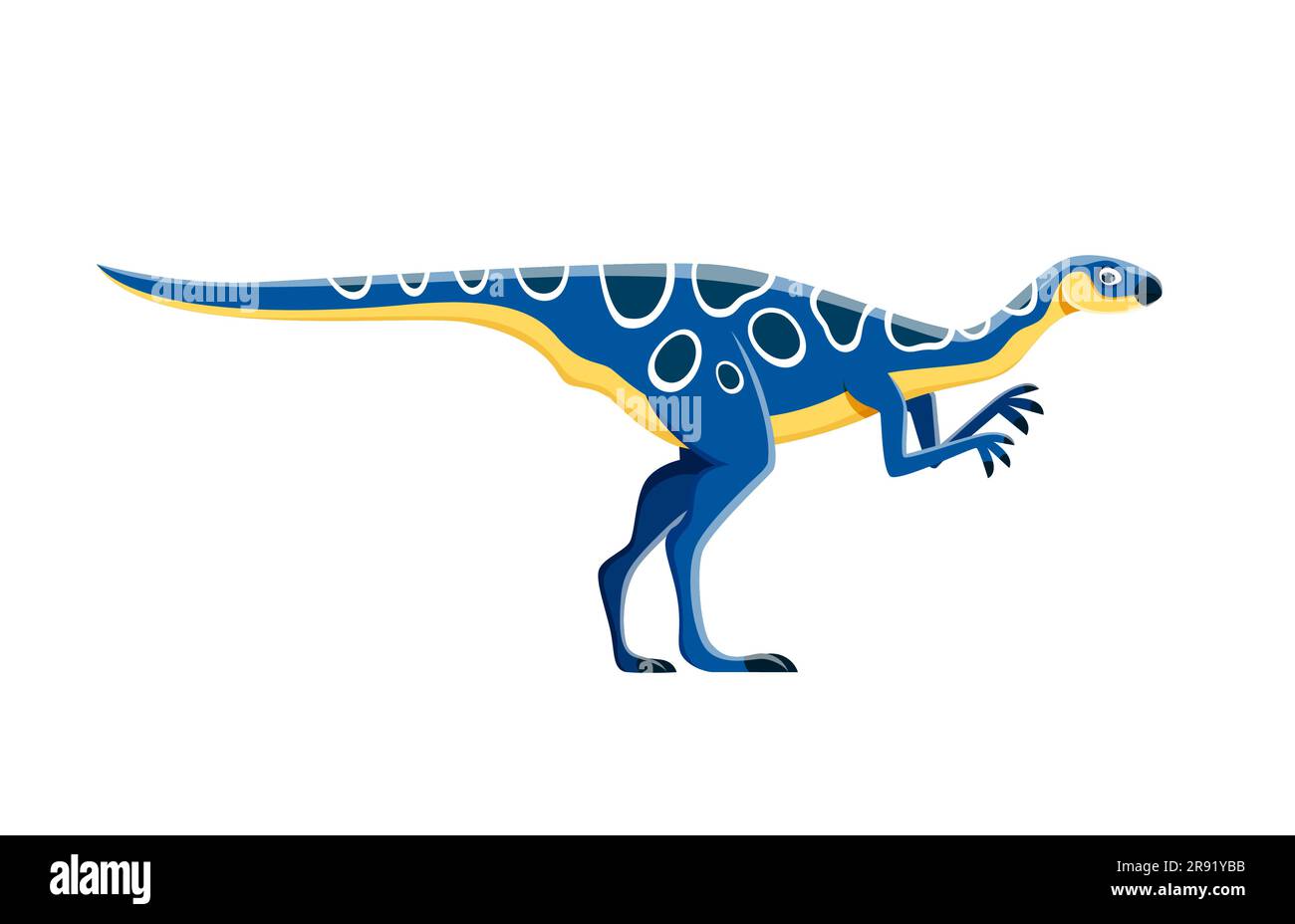 Dessin animé Hypsilophodon dinosaure personnage ou espèce éteinte dino, vecteur Jurassique animal. Drôle mignon dinosaure Hypsilophodon pour enfants Jurassic Park jeu ou personnage de dessin animé paléontologie Illustration de Vecteur