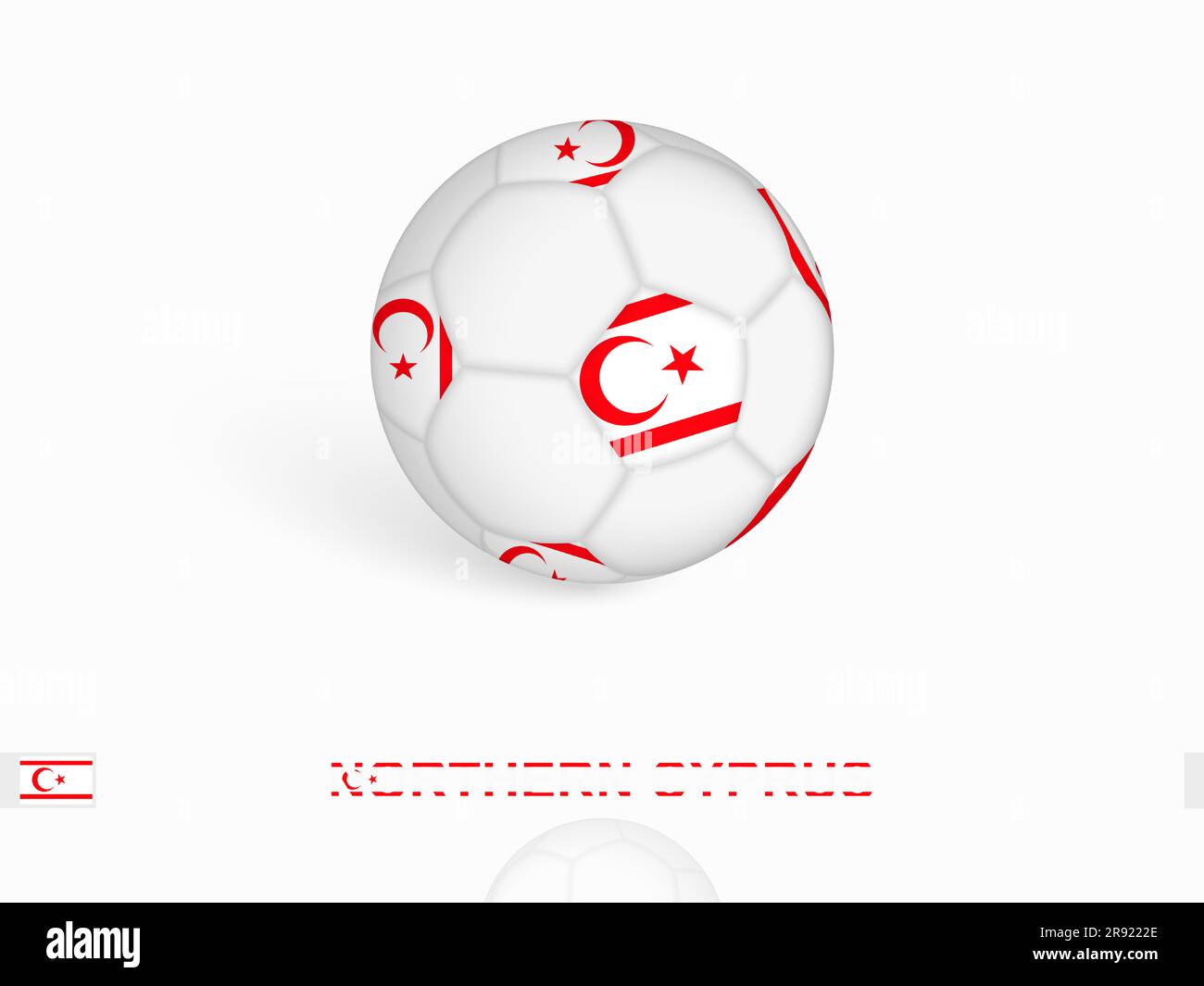 Ballon de football avec drapeau de Chypre du Nord, équipement de sport de football. Illustration vectorielle. Illustration de Vecteur