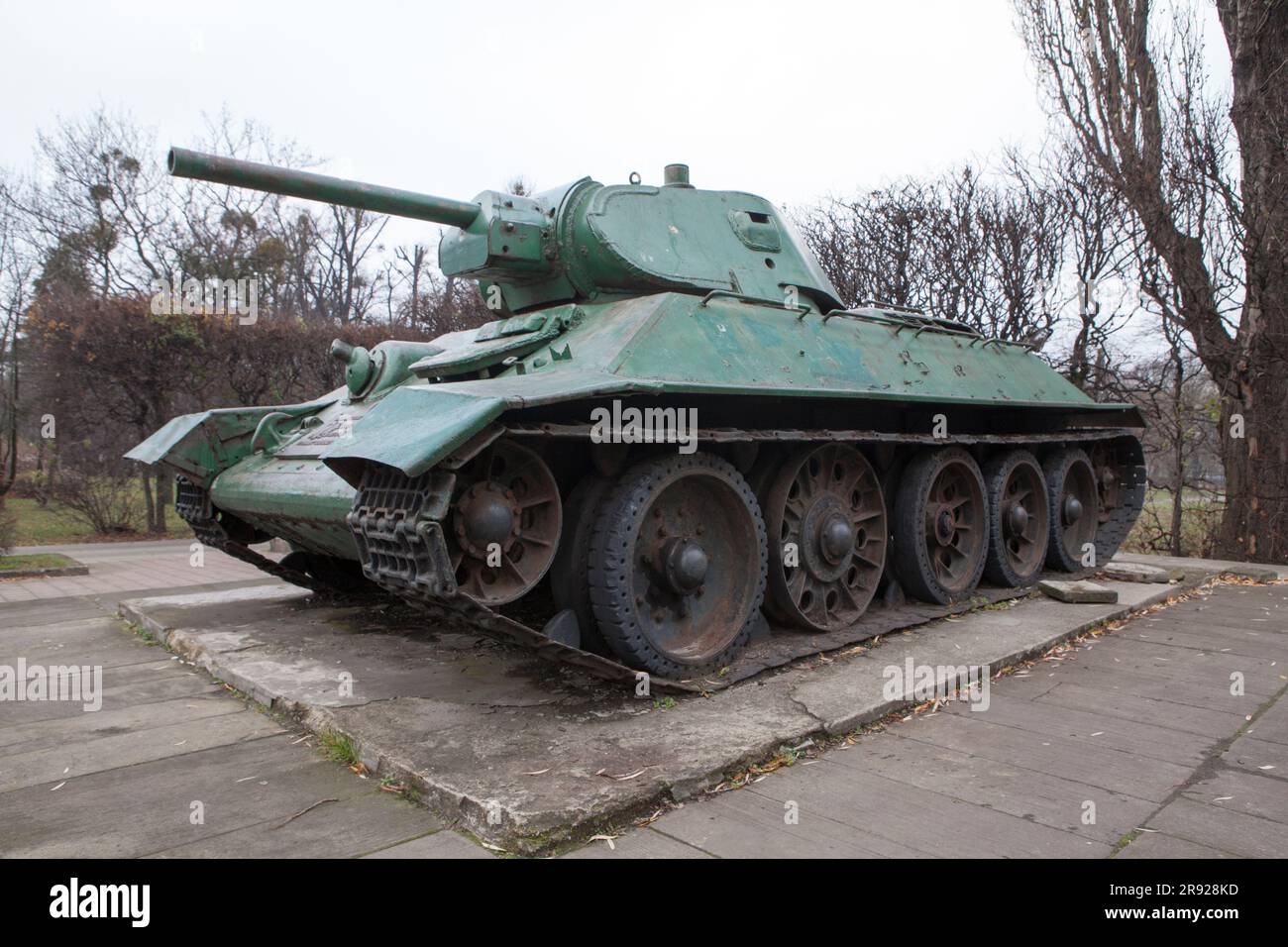 Soviet T34 Tank, Aleja Zwyciestwa - Czołg W al Zwycięstwa W Gdańsku Banque D'Images
