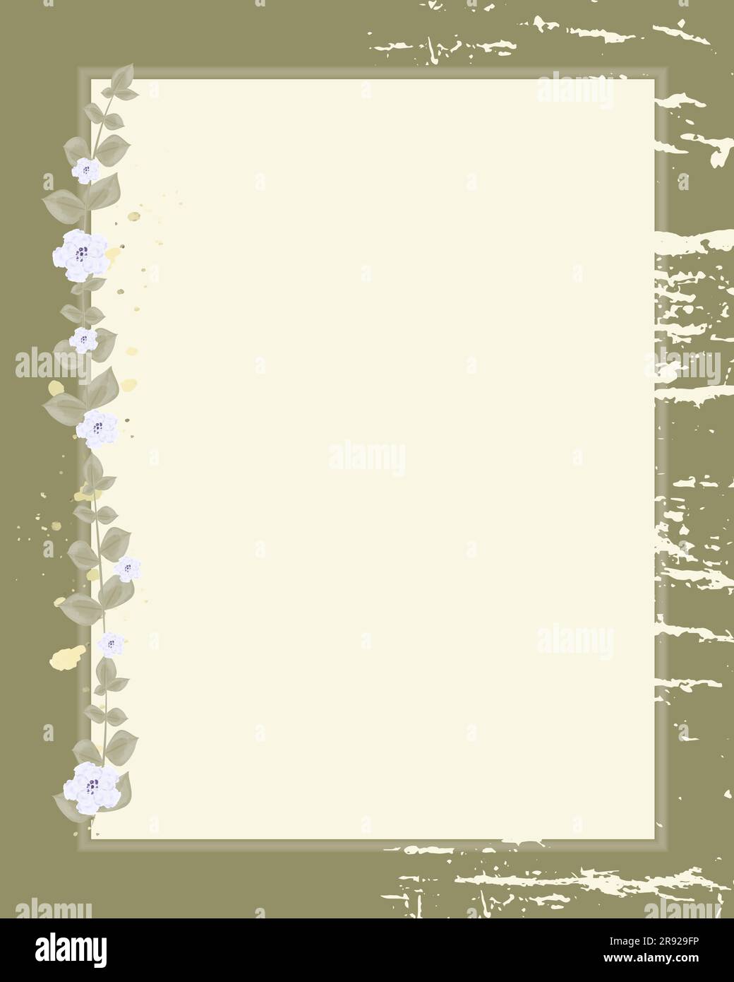 Modèle de carte vertical décoratif cadre aquarelle guirlande florale espace de copie illustration vectorielle style rustique Illustration de Vecteur