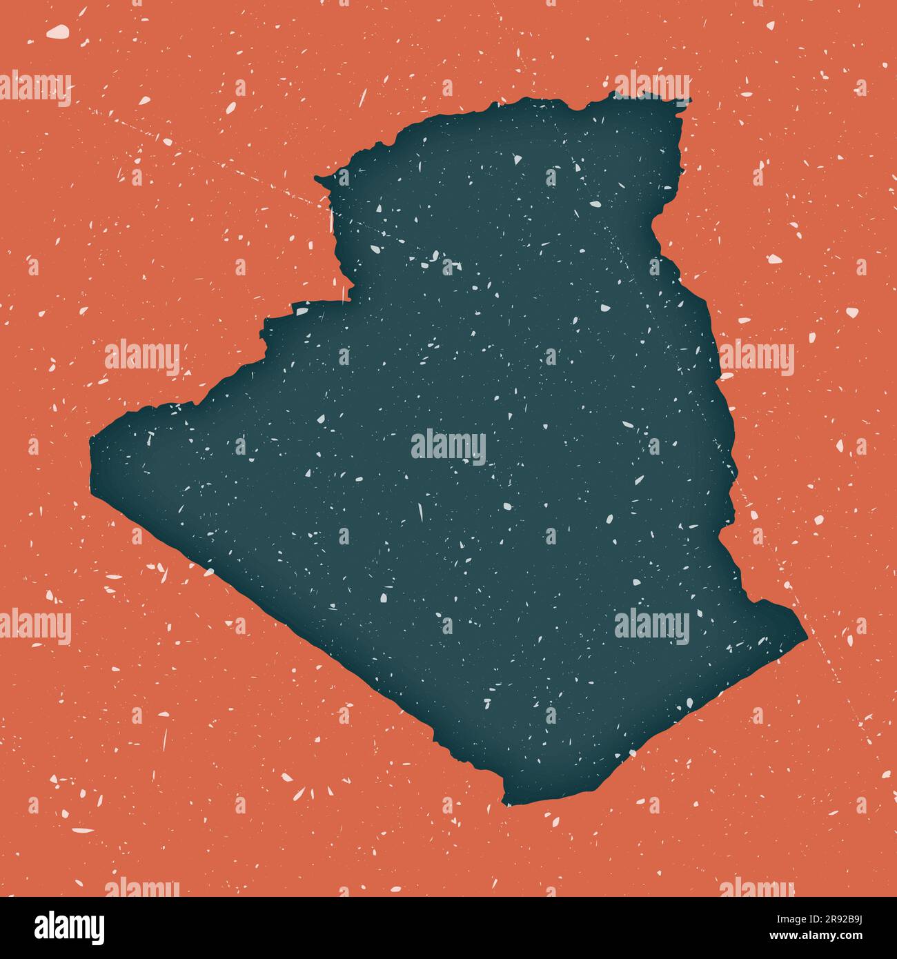 Carte d'époque de l'Algérie. Grunge la carte du pays avec la texture en difficulté. Affiche Algérie. Illustration vectorielle. Illustration de Vecteur