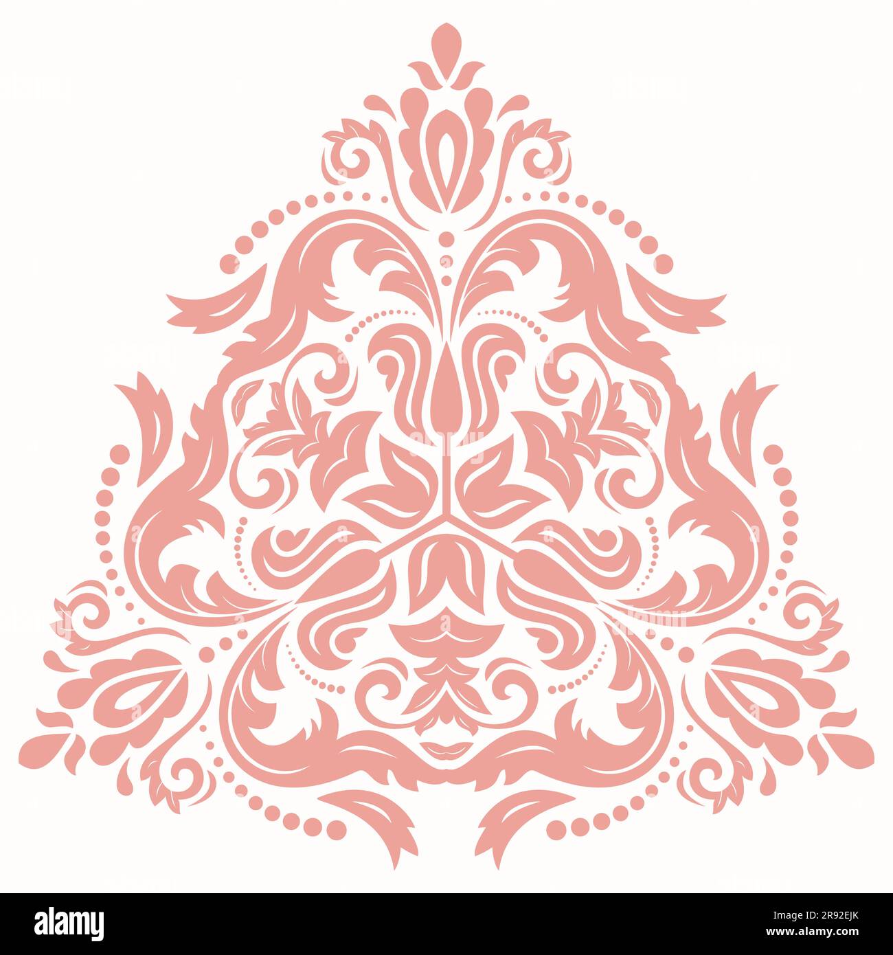 Décoration vectorielle orientale avec éléments arabesques et floraux. Décoration classique classique rose triangulaire. Motif vintage avec des arabesques Illustration de Vecteur