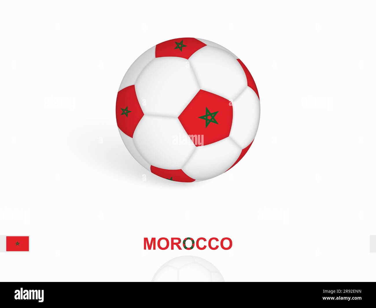 Ballon de football avec drapeau marocain, équipement de sport de football. Illustration vectorielle. Illustration de Vecteur