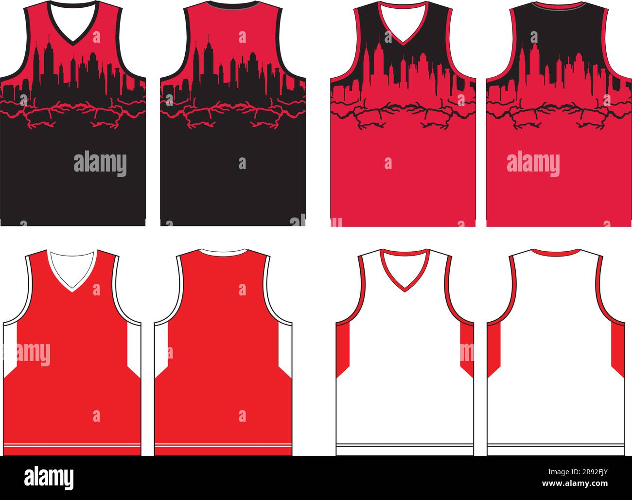 Modèles de maillots de basket-ball en jersey Illustration de Vecteur