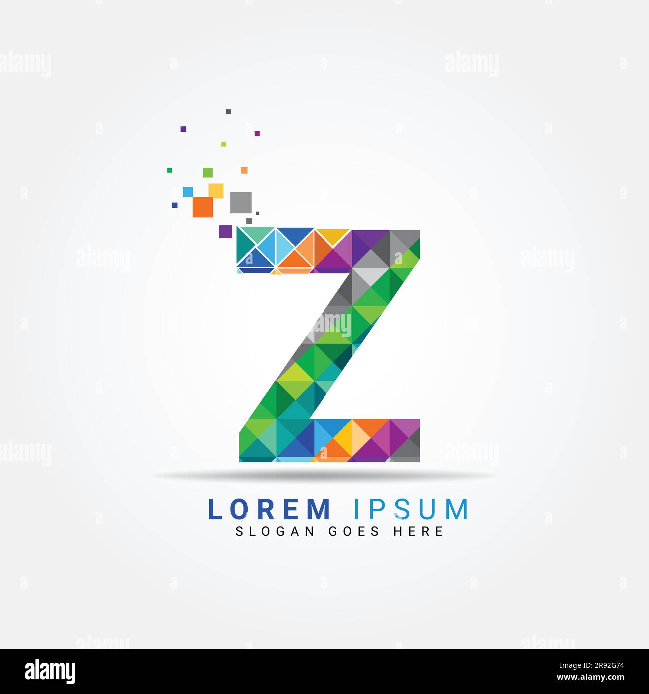 Logo géométrique moderne de la lettre Z multicolore. Modèle de logo Z
