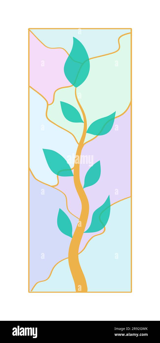 Fenêtre en vitrail motif mosaïque abstrait Illustration vectorielle isolée sur fond blanc Illustration de Vecteur