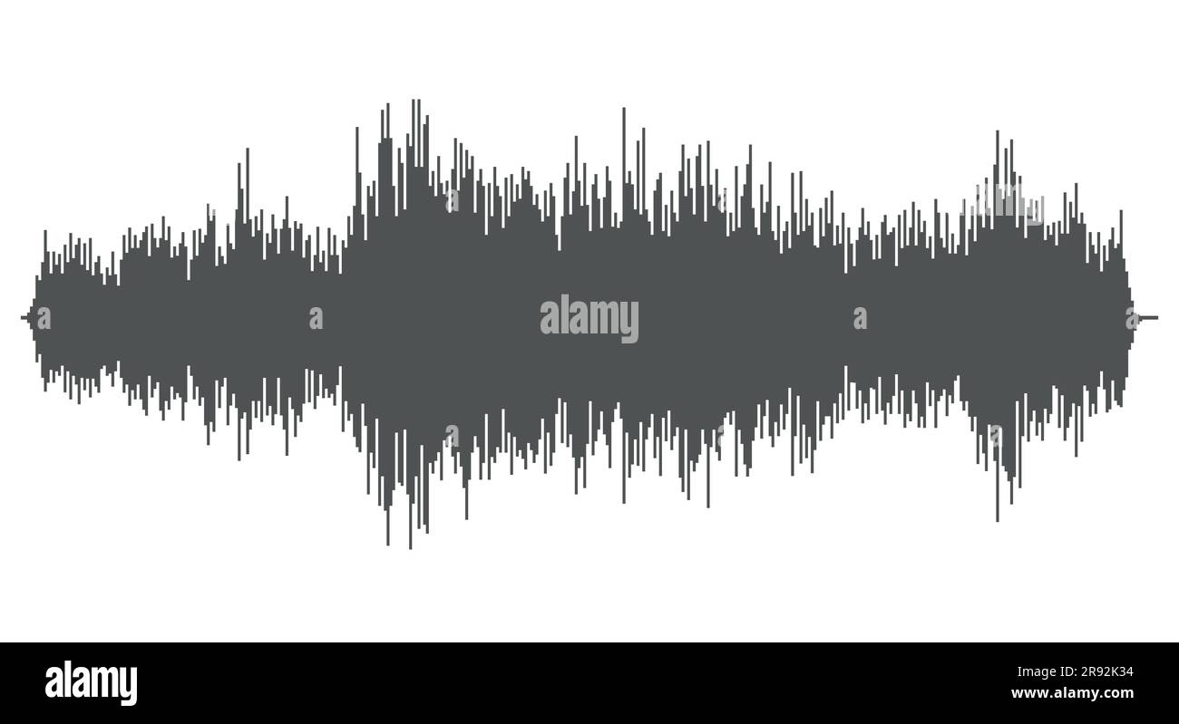 Forme d'onde sonore de l'oscilloscope - noir et blanc symbole simple silhouette de l'onde sonore, illustration vectorielle isolée sur fond blanc Illustration de Vecteur