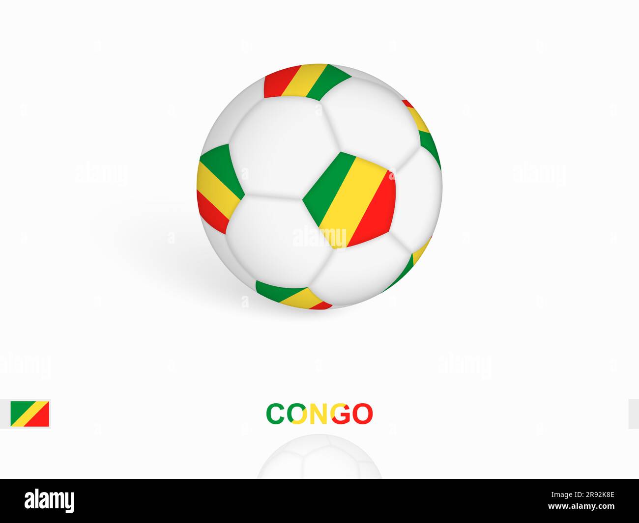 Ballon de football avec drapeau du Congo, équipement de sport de football. Illustration vectorielle. Illustration de Vecteur