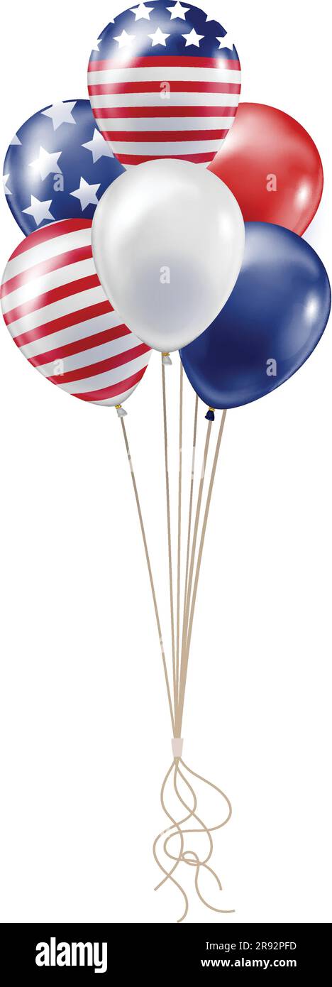 Botte de montgolfière avec des imprimés du drapeau américain Illustration de Vecteur
