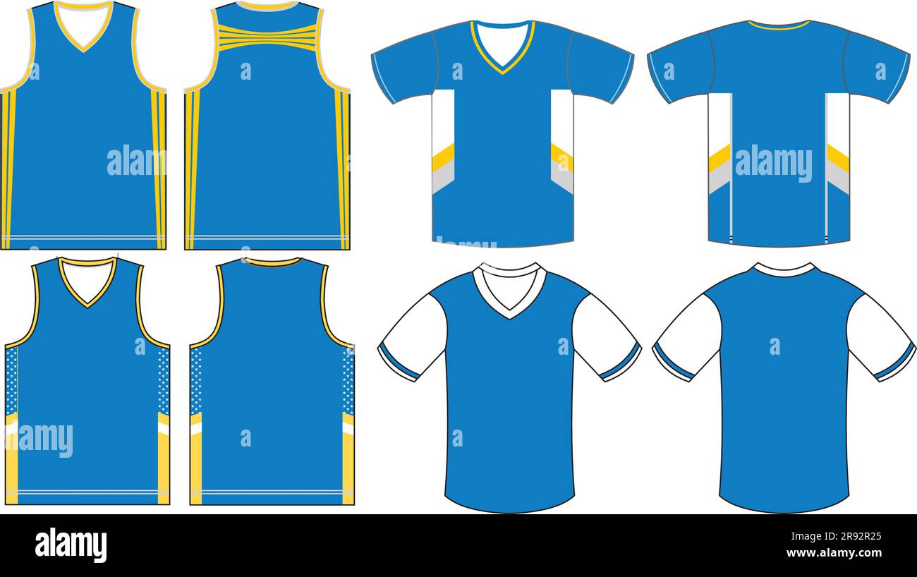 Modèles de maillots de basket-ball en jersey Illustration de Vecteur