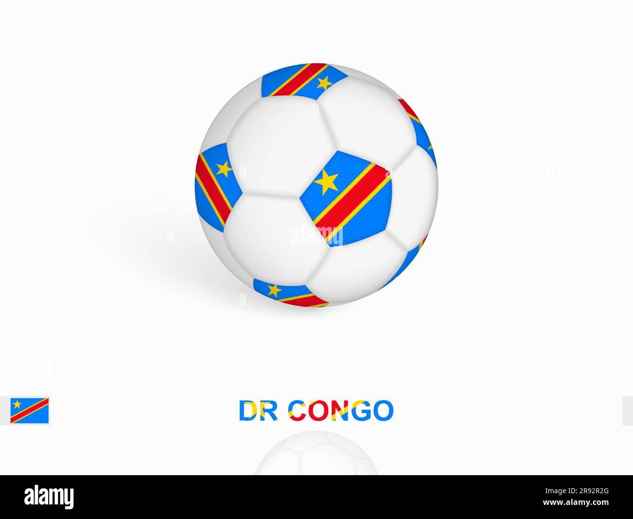 Ballon de football avec le drapeau du Congo DR, équipement de sport de football. Illustration vectorielle. Illustration de Vecteur