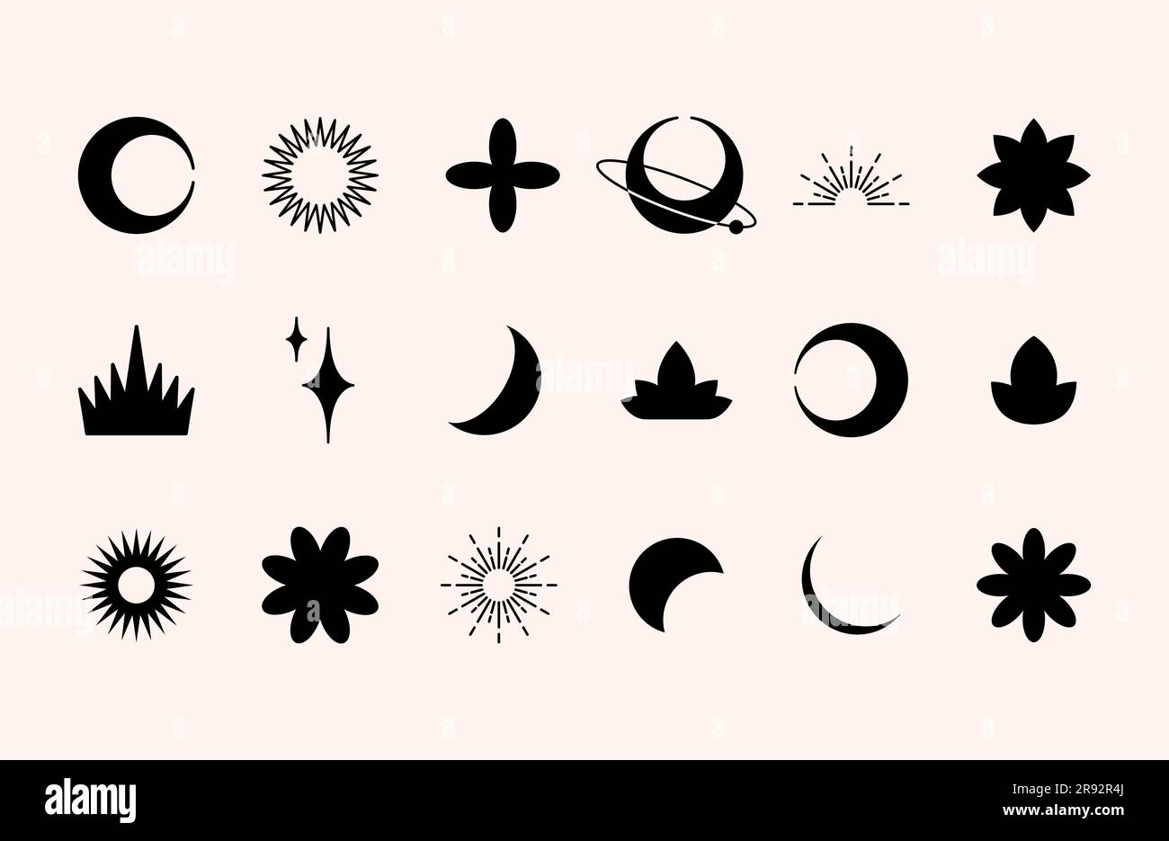 Formes et éléments esthétiques de couleur blak. Illustration de Vecteur