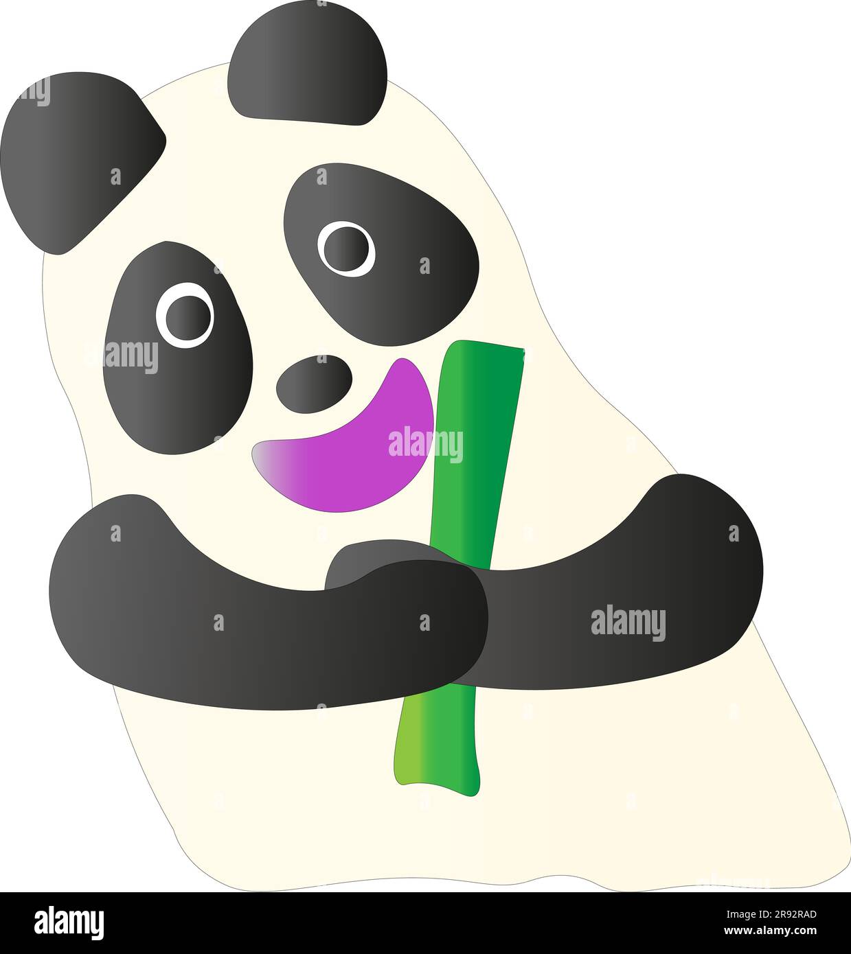 Panda gai sur fond blanc, dessin pour enfants. Illustration vectorielle Illustration de Vecteur