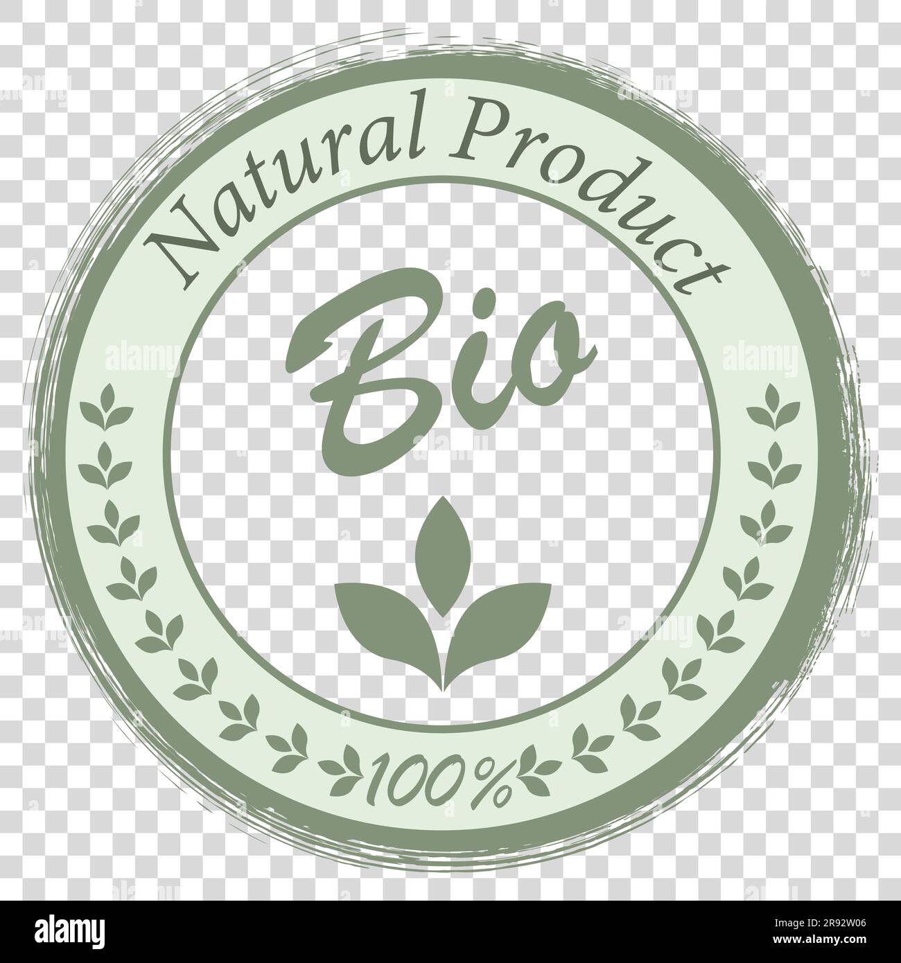 Autocollant, étiquette, badge et logo du produit biologique. Icône écologie. Modèle pour les produits biologiques et écologiques. Illustration vectorielle. Isolé sur transparent Illustration de Vecteur