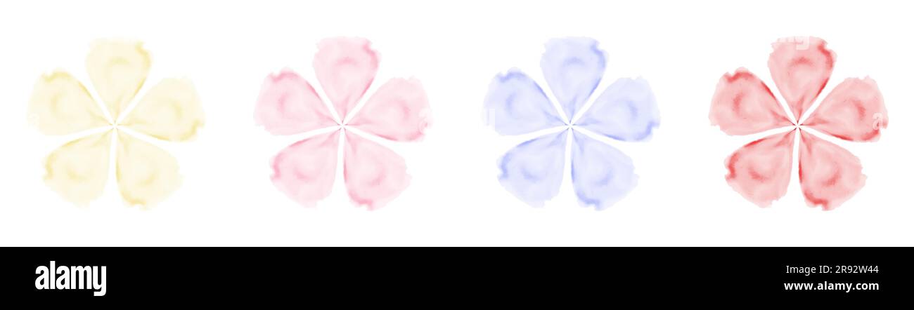 Têtes de fleurs multicolores aquarelle gros plan Elément de conception Illustration vectorielle décorative isolée sur fond blanc Illustration de Vecteur