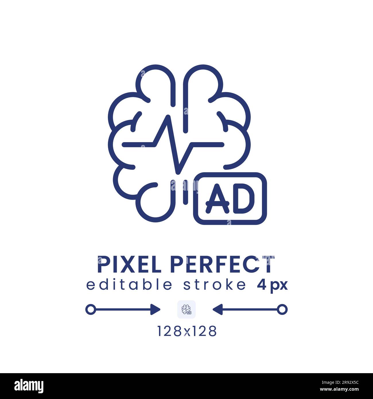 Icône de bureau linéaire d'électroencéphalogramme Illustration de Vecteur