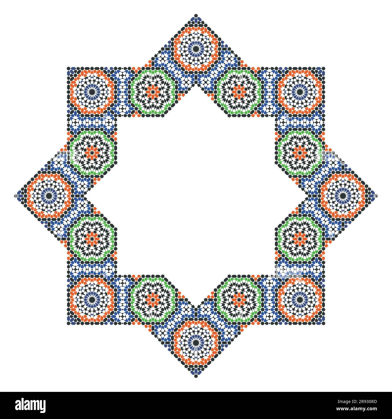 Étoile octogonale décorative avec un ornement de style arabe Illustration de Vecteur