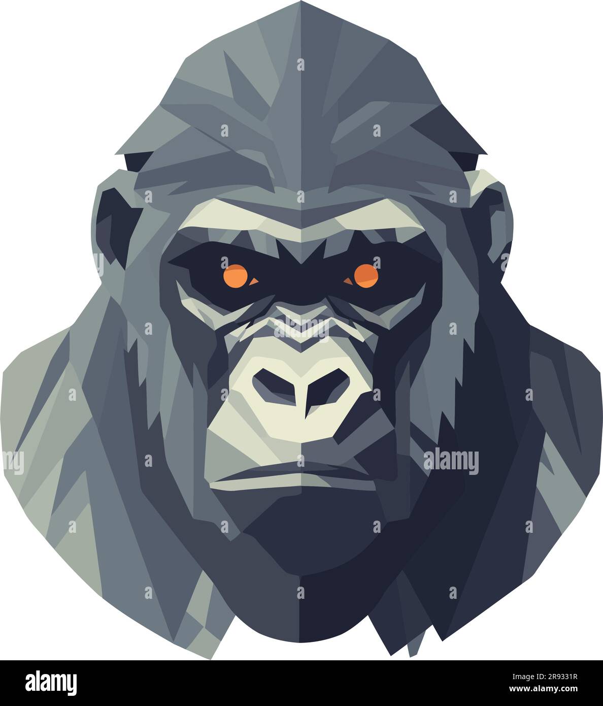 mascotte gorilla visage sur blanc Illustration de Vecteur