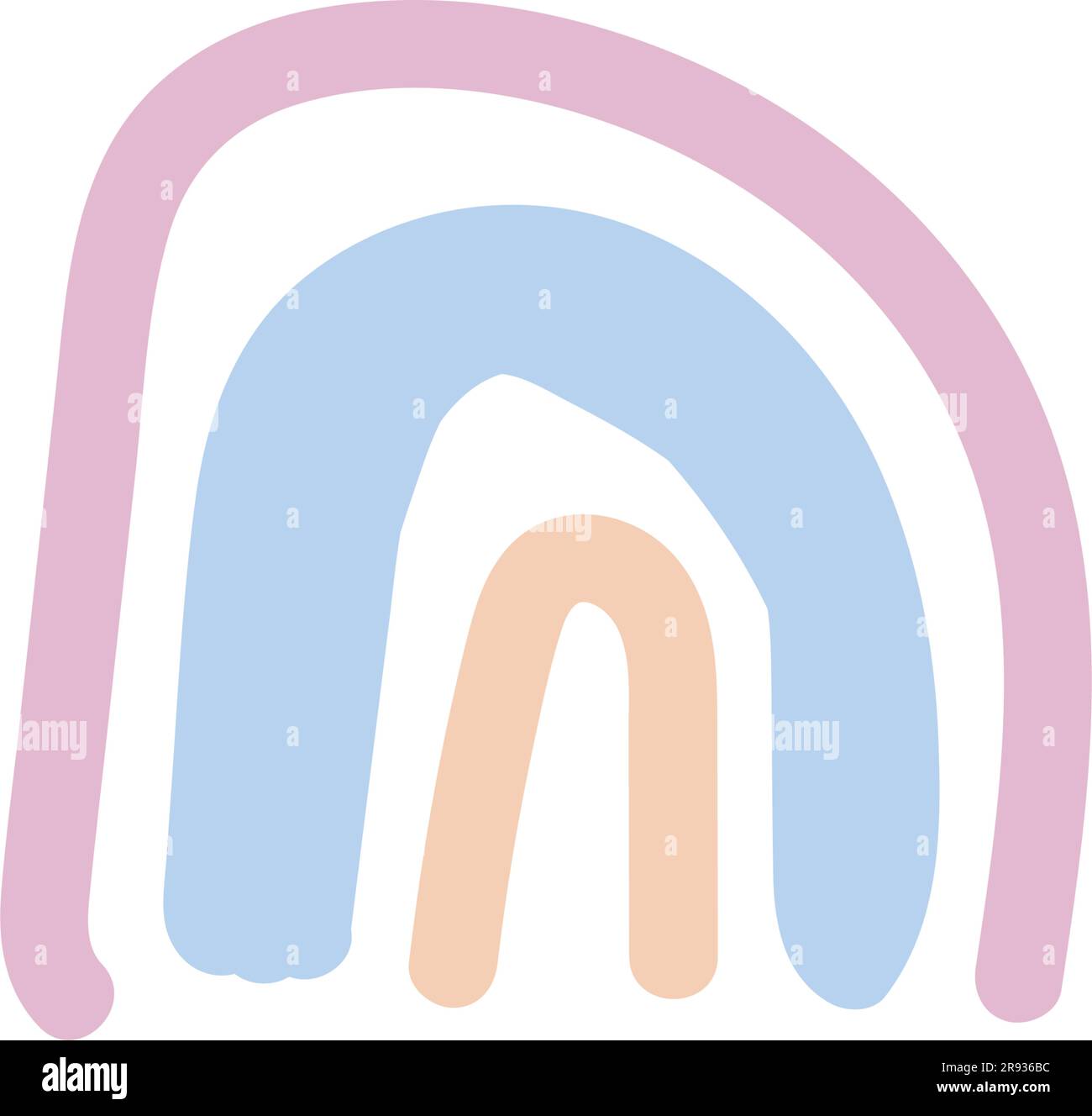 abstrait mignon main arc-en-ciel en couleur pastel . illustration vectorielle Illustration de Vecteur